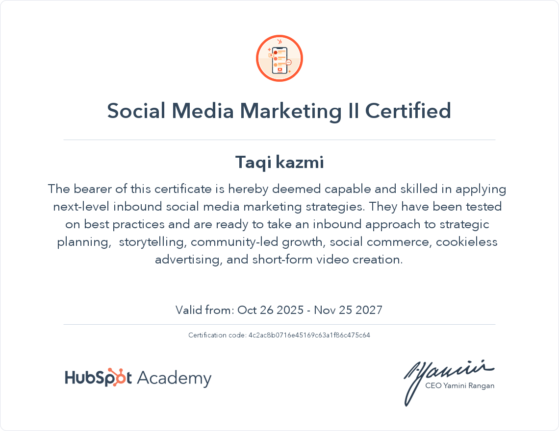 Social Media Marketing II Certified